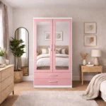 2 door mirrored wardrobe with drawers