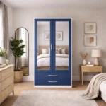 2 door mirrored wardrobe with drawers