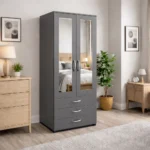 2 door mirrored wardrobe