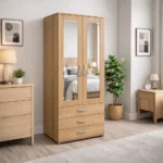 2 door mirrored wardrobe