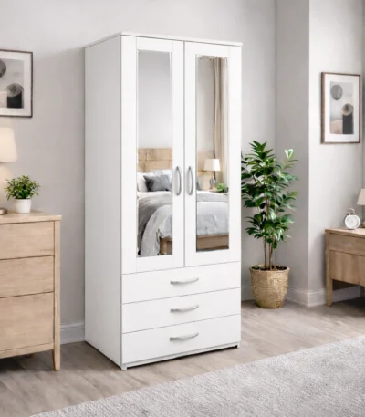 2 door mirrored wardrobe