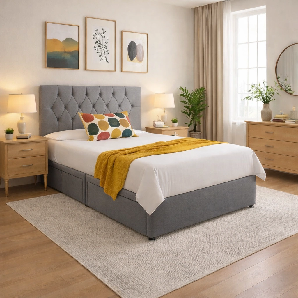 single size divan bed with optional mattress (4) divan bed with optional mattress